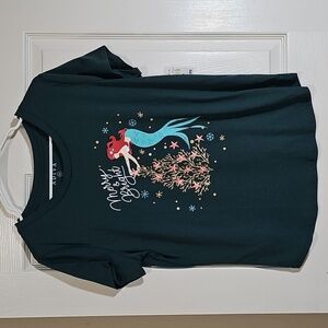 Adiva Mermaid Christmas Short Sleeve Crew Neck T-shirt Plus Size 1X New